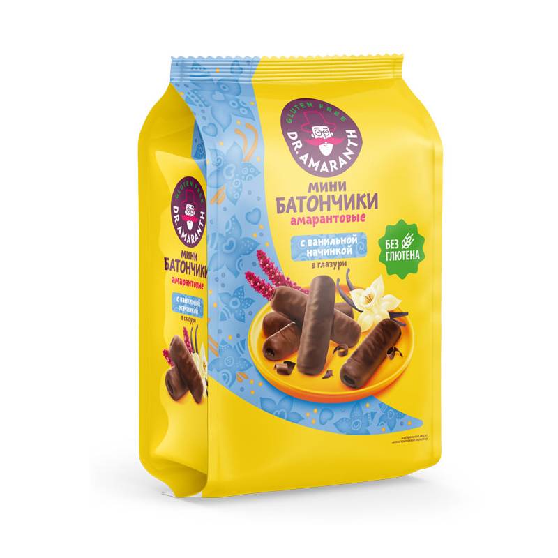 Мини-батончики «Dr.AMARANTH» с ванильной начинкой в глазури - 100г Мини-батончики «Dr.AMARANTH» с ванильной начинкой в глазури - 100г