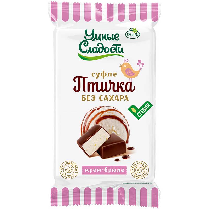 Suflė saldainiai „Protingas paukštelis“, Crème Brûlée, 215 g