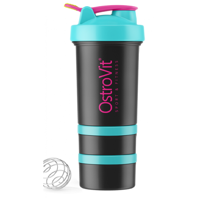 Ostrovit Shaker Premium Miami Vibes Edition, Blue -Black - 450 ml Ostrovit Shaker Premium Miami Vibes Edition, Blue -Black - 450 ml