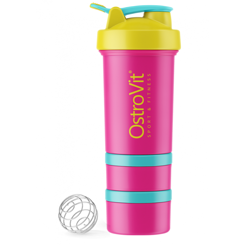Ostrovit Shaker Premium Miami Vibes izdevums, Dzeltenais - 450 ml Ostrovit Shaker Premium Miami Vibes izdevums, Dzeltenais - 450 ml