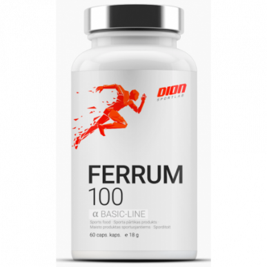 Diona sporta dzelzs Kelade komplekss "Ferrum 100" - 60 kapsulas – madala kalorsusega toode firmalt DION Sportlab, osta SportFit-ist