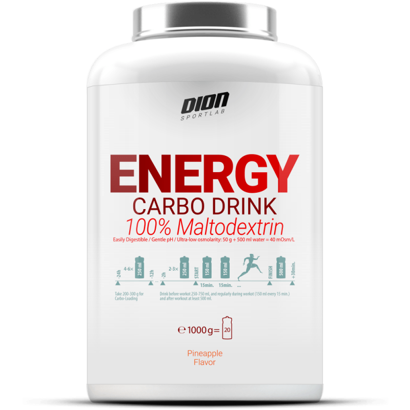Dion Sports Energy ogļhidrātu dzēriens, ananāsi - 1000 g Dion Sports Energy ogļhidrātu dzēriens, ananāsi - 1000 g