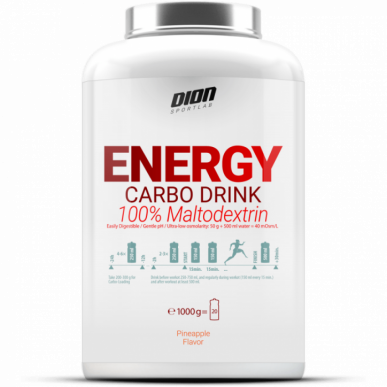 Dion Sports Energy ogļhidrātu dzēriens, ananāsi - 1000 g – madala kalorsusega toode firmalt DION Sportlab, osta SportFit-ist