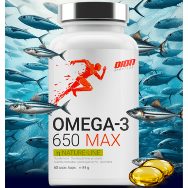 Dion Sports Omega -3 650 Max - 60 kapsulas – madala kalorsusega toode firmalt DION Sportlab, osta SportFit-ist