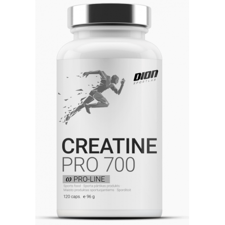 „Creatine Pro 700“ kreatino monohidrato kapsulės „Dion“, 120 dangteliai.