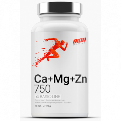 Ca-Mg-Zn 750 kalcijs, magnijs, cinks "Dion", 60 tab. – madala kalorsusega toode firmalt DION Sportlab, osta SportFit-ist