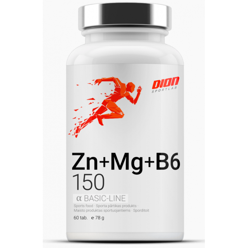Zn-MG-B6 150 cinks + magnijs + B6 vitamīns "Dion", 60 cilne