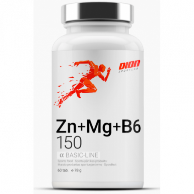 Zn-MG-B6 150 cinks + magnijs + B6 vitamīns "Dion", 60 cilne – madala kalorsusega toode firmalt DION Sportlab, osta SportFit-ist