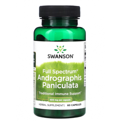 pilna spektra andrographis paniculata, 400 mg - 60 kapsulas – madala kalorsusega toode firmalt SWANSON, osta SportFit-ist