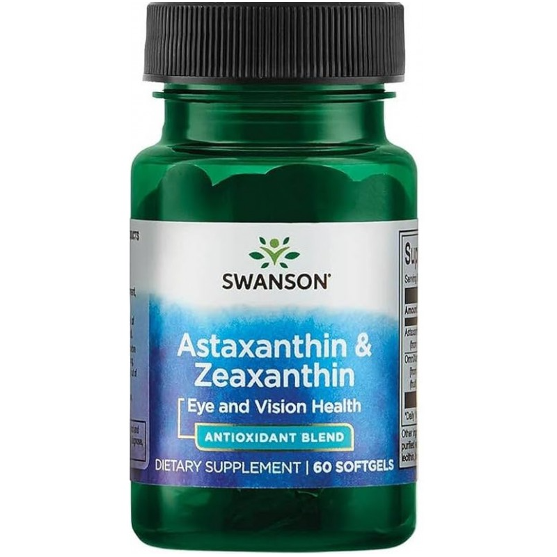 Swanson Astaksantīns un Zeaksantīns - 60 mīkstas kapsulas Swanson Astaksantīns un Zeaksantīns - 60 mīkstas kapsulas