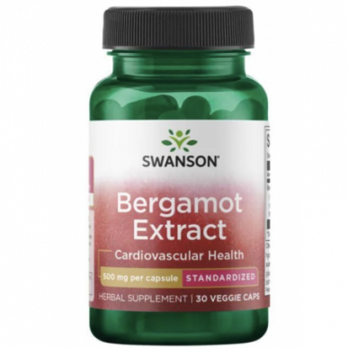 Swanson Bergamot ekstrakts, 500 mg - 30 dārzeņu kapsulas – madala kalorsusega toode firmalt SWANSON, osta SportFit-ist