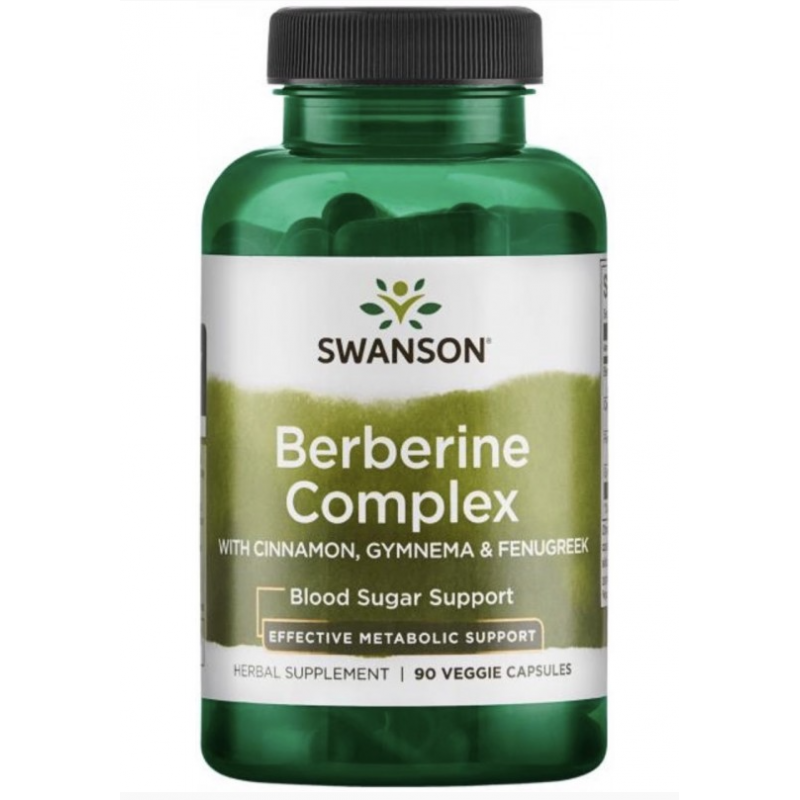 Swanson Berberine komplekss ar kanēli, Gymnemn un Fenugreek - 90 Veg kapsulas