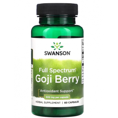 Swanson pilna spektra goji ogas, 500 mg - 60 kapsulas – madala kalorsusega toode firmalt SWANSON, osta SportFit-ist