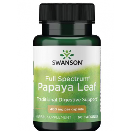Swanson pilna spektra papaijas lapas, 400 mg - 60 kapsulas