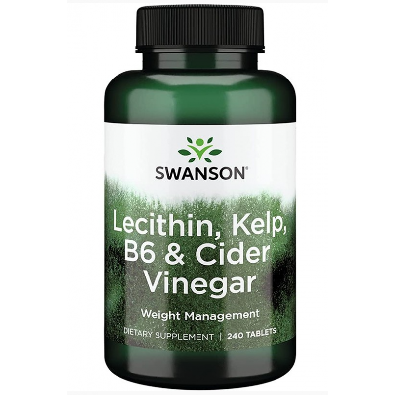Swanson lecithin, brūnaļģes, b6 un sidrs Vingar - 240 tabletes