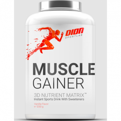 Dion Sports Muscle Gainer 3D barības vielu matrica, vaniļa - 1250 g – madala kalorsusega toode firmalt DION Sportlab, osta SportFit-ist
