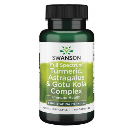 Swanson pilna spektra kurkuma, astragalus un Goto Kola komplekss - 60 kapsulas