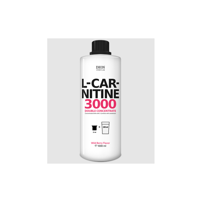 Dion Sports L -karnitīns 3000, dubultā koncentrāts, savvaļas ogu garša - 1000 ml Dion Sports L -karnitīns 3000, dubultā koncentrāts, savvaļas ogu garša - 1000 ml