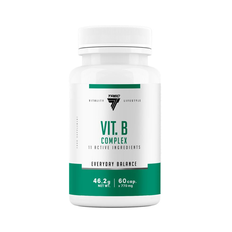 TREC Nutrition VIT.B komplekss-B grupas vitamīni, N60 TREC Nutrition VIT.B komplekss-B grupas vitamīni, N60