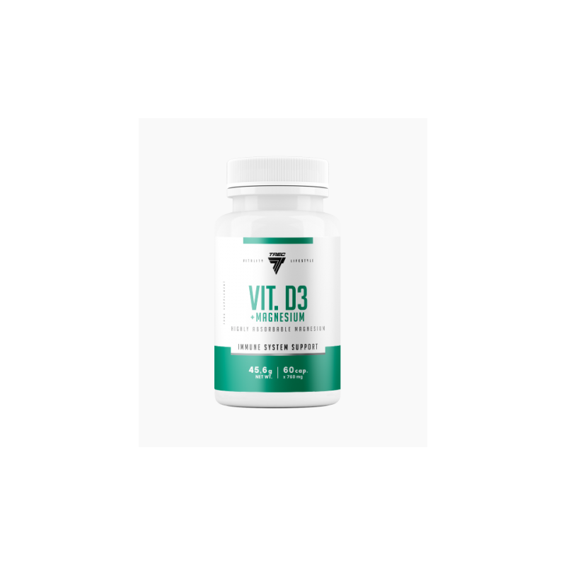 TREC uztura vitamīns D3 + magnijs - 60 kapsulas TREC uztura vitamīns D3 + magnijs - 60 kapsulas