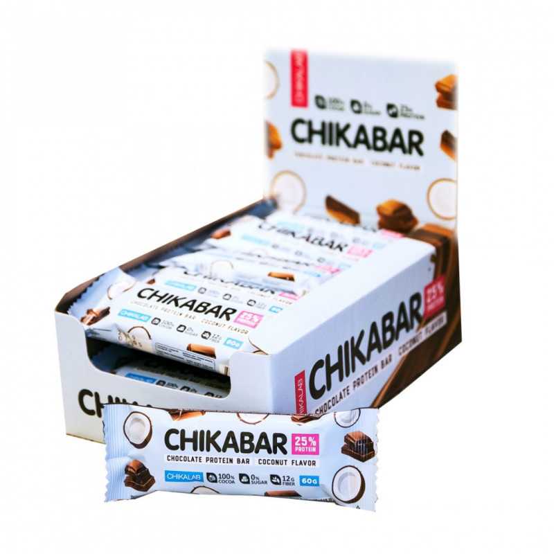 „Chikalab“ baltymų juostos chikabaro „kokosas“, 60 g