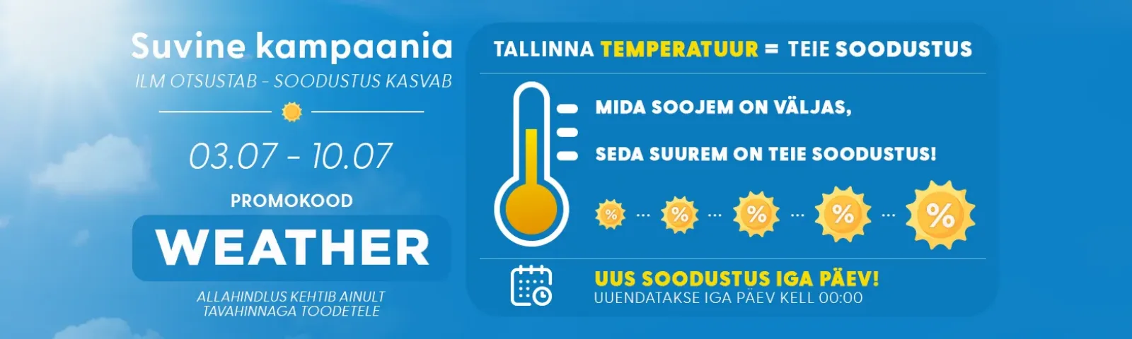 Suvekampaania: Tallinna temperatuur = sinu soodustus