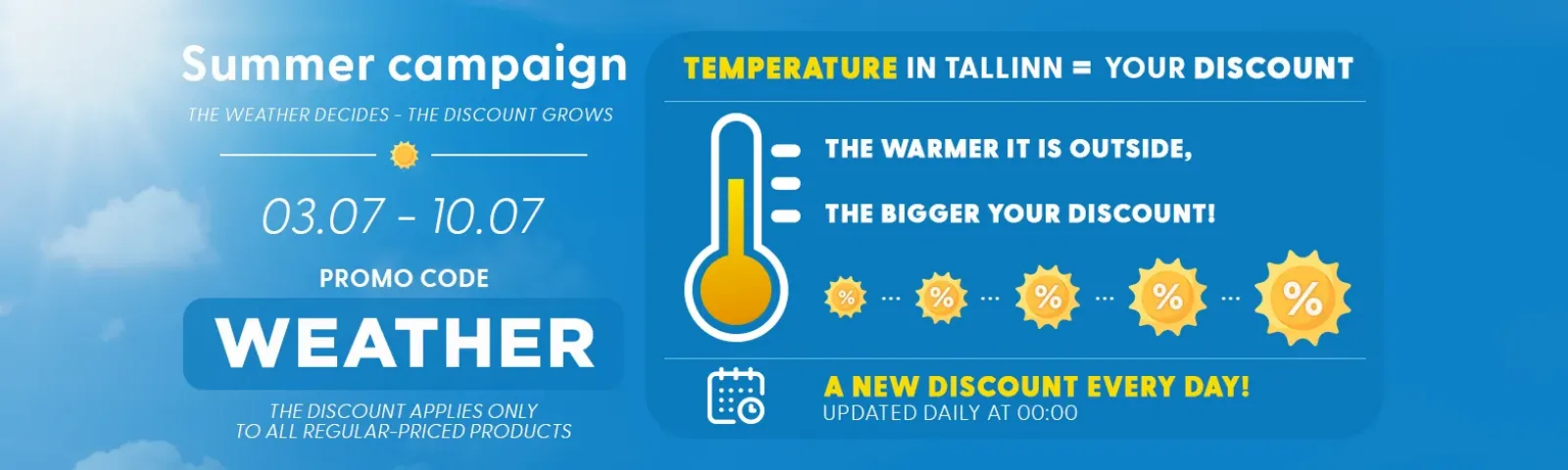 Vasaras akcija: temperatūra Tallinā = tava atlaide