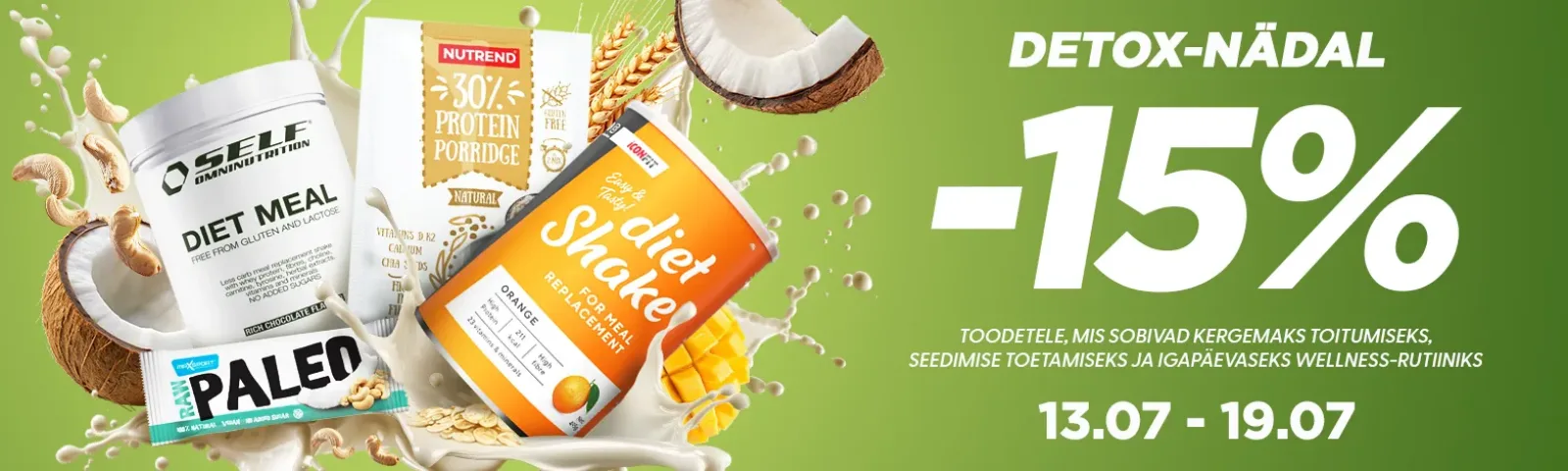 Detoxinädal -15% kergemale menüüle ja heaolule