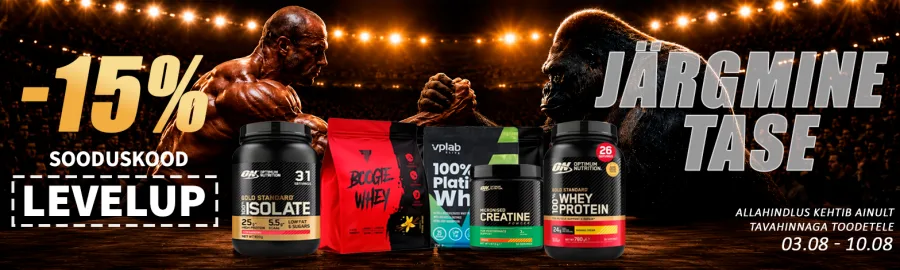 The Big Level Up — 15% soodustust proteiinile, kreatiinile ja gainerile