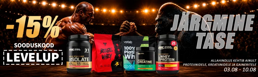 The Big Level Up — 15% soodustust proteiinile, kreatiinile ja gainerile