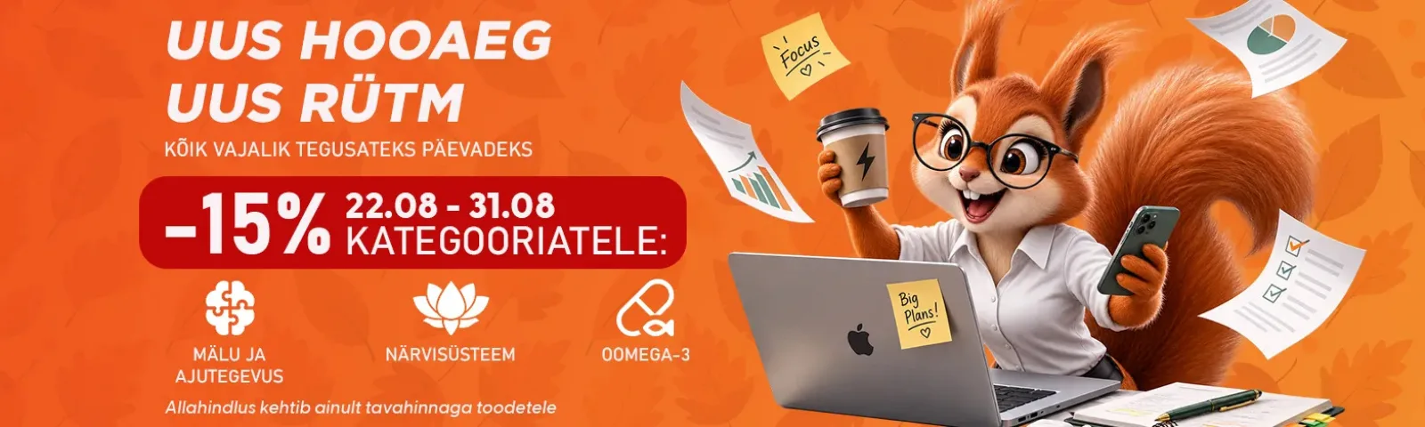 Uus hooaeg, uus rütm -15%