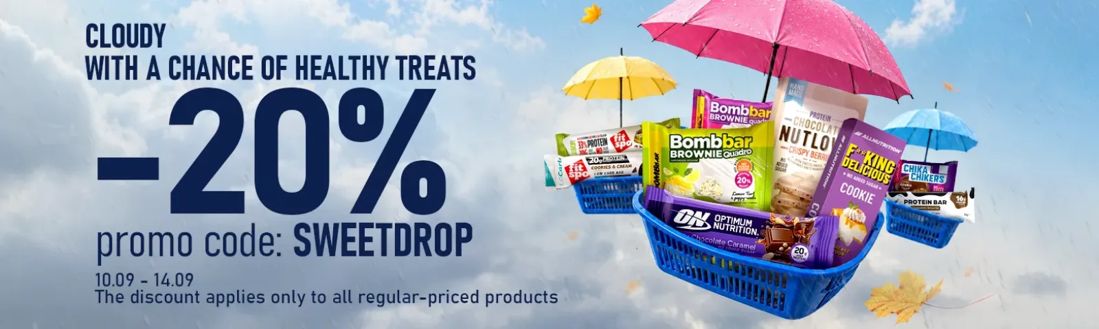 Mākoņains, vietām veselīgi saldumi -20%