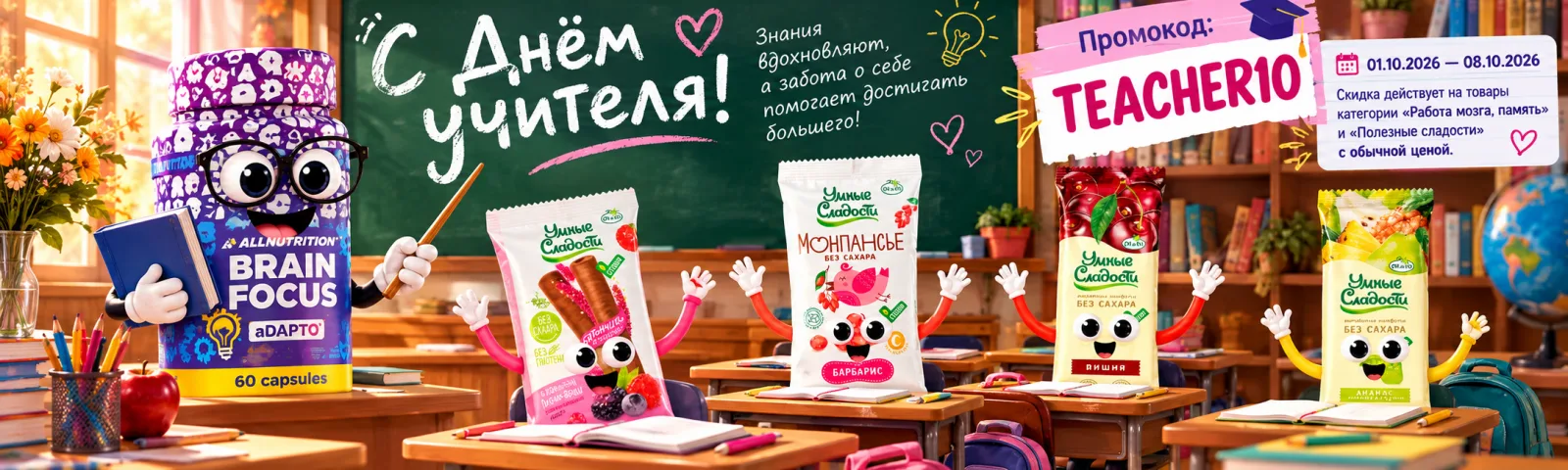 С Днём учителя! −10% по промокоду TEACHER10